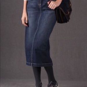 Boden Denim Midi Length Pencil Skirt